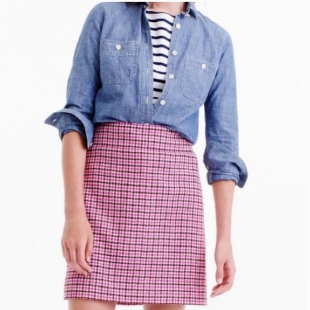 J.Crew Wool Houndstooth A-line Skirt NWT - 6